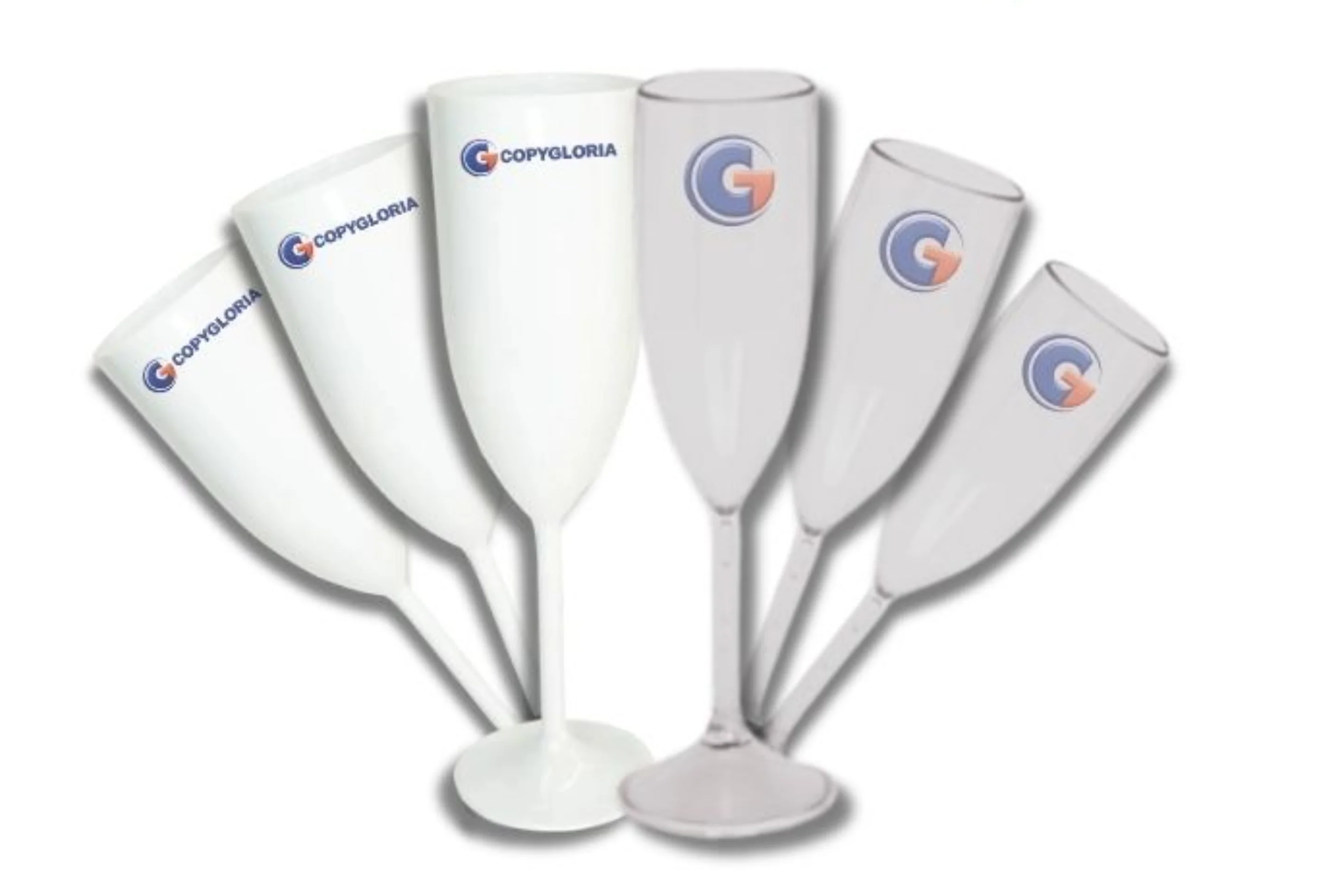 Taças de Champanhe Branca leitosa ou Transparente